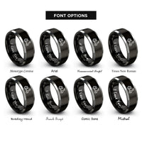 font options for inside engraving on black & gray scooter rings