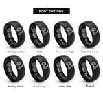 font options for inside engraving on black scooter rings