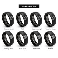 font options for inside engraving on black scooter rings