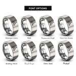 font options for inside engraving on silver scooter rider rings