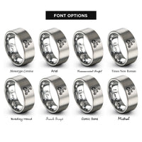 font options for inside engraving on silver scooter rider rings