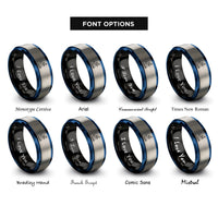 font options for inside engraving on black & blue & silver scooter tailwhip rings