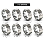 font options for inside engraving on silver scope reticle dot rings