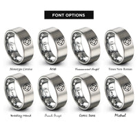 font options for inside engraving on silver scope reticle dot rings