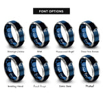 font options for inside engraving on blue & grey scorpio rings