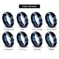 font options for inside engraving on blue & grey scorpio rings