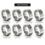 font options for inside engraving on grey scorpio rings