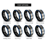 font options for inside engraving on black & blue & grey scorpius rings