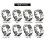 font options for inside engraving on silver scorpius rings