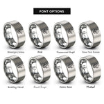 font options for inside engraving on grey scorpius rings