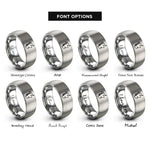 font options for inside engraving on grey scotland rings
