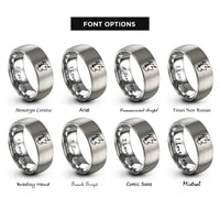 font options for inside engraving on grey scotland rings