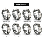 font options for inside engraving on silver scotland rings