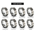 font options for inside engraving on silver scotland rings