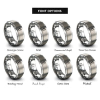 font options for inside engraving on silver scotland rings