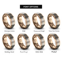 font options for inside engraving on rose gold scotland rings