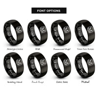font options for inside engraving on black scottish fold rings