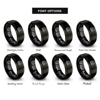 font options for inside engraving on black scottish fold rings