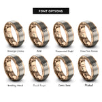 font options for inside engraving on rose gold scottish fold rings