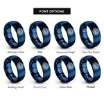 font options for inside engraving on blue scottish highlands rings