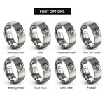 font options for inside engraving on gray scottish highlands rings