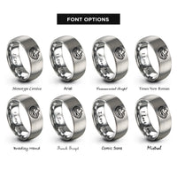 font options for inside engraving on gray scottish highlands rings