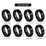 font options for inside engraving on black scottish thistle bloom rings