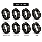 font options for inside engraving on black scottish thistle bloom rings