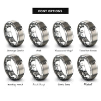 font options for inside engraving on silver scottish thistle bloom rings
