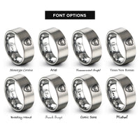 font options for inside engraving on grey scout shield rings