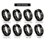 font options for inside engraving on black & silver screech owl rings
