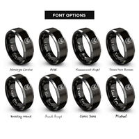 font options for inside engraving on black & silver screech owl rings
