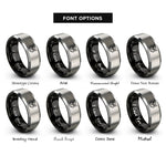 font options for inside engraving on black & gray screech owl rings