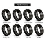 font options for inside engraving on black screech owl rings