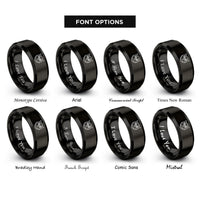 font options for inside engraving on black screech owl rings