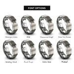 font options for inside engraving on gray screech owl rings