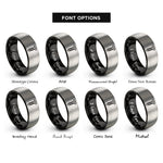 font options for inside engraving on black & gray screw rings