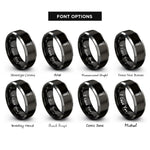 font options for inside engraving on black & grey screw rings