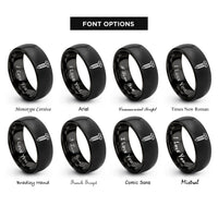 font options for inside engraving on black screw rings