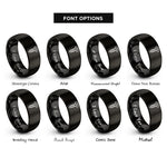 font options for inside engraving on black screw rings