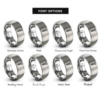 font options for inside engraving on gray screw rings