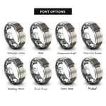 font options for inside engraving on gray screw rings