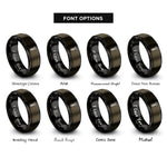 font options for inside engraving on gunmetal & black screw rings
