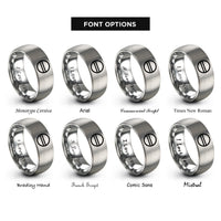 font options for inside engraving on silver screw pattern rings