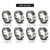 font options for inside engraving on silver screw pattern rings