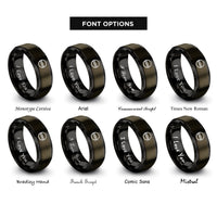font options for inside engraving on gunmetal & black screw pattern rings