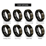 font options for inside engraving on gunmetal & black screw pattern rings