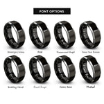 font options for inside engraving on black & grey screwdriver rings