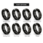 font options for inside engraving on black & gray screwdriver rings