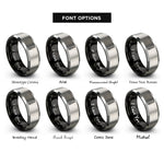 font options for inside engraving on black & gray screwdriver rings